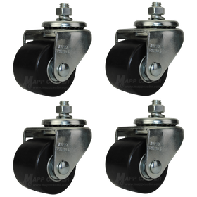 2-1/2" Heavy Duty Car Dolly Replacement Casters Set of 4 - 2500 Lbs. Combined Capacity