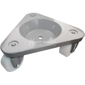 USA Made Large Frame Tri-Wheel Dolly (Round Base) with 3" Nylon Wheels - 750 Lbs Capacity