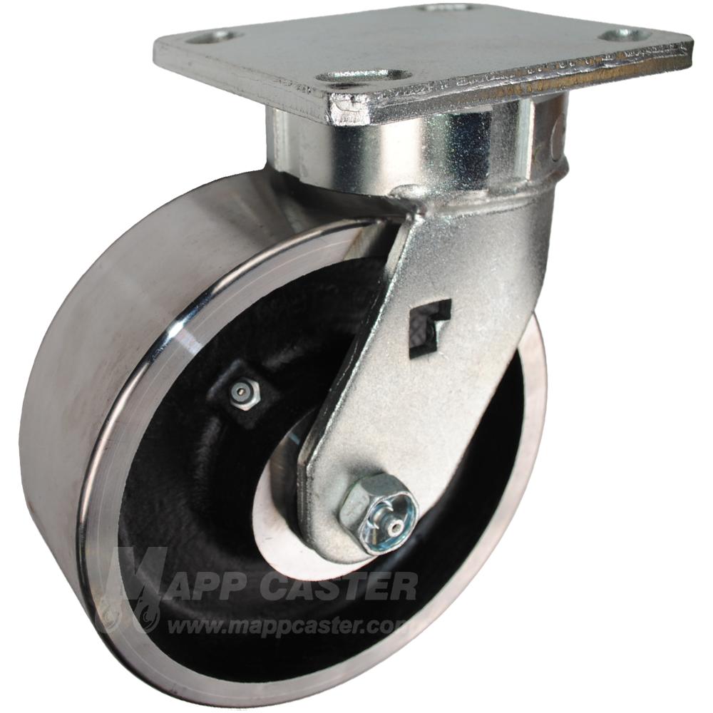 6" x 2" Steel Swivel Caster 2000 Lbs Capacity Mapp Caster