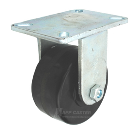 6" x 3" Phenolic Wheel SS Rigid Caster, 5-1/4” x 7-1/4” Top Plate - 2,000 Lbs Capacity