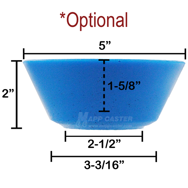 Set of Four USA Made Tri-Wheel Dolly (Round Base) with 2" Polyolefin Wheels - 600 Lbs Capacity (2,400 Lbs together)