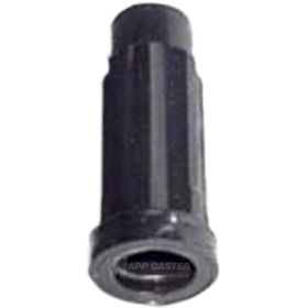 Black plastic socket for 3/4 inch OD x 5/8 inch ID round tube with a 7/16 inch grip ring stem.