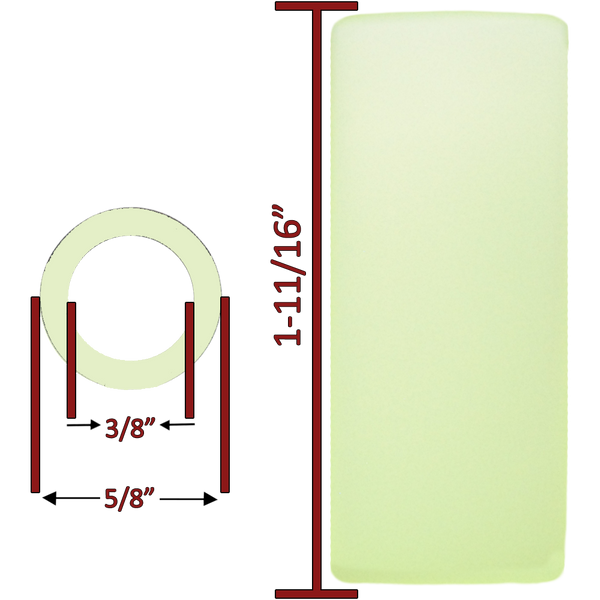 3/8" ID x 5/8" OD x 1-11/16" Long Delrin Spanner