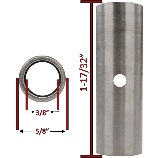 3/8" ID x 5/8" OD x 1-17/32 Long Steel Spanner - Part # RSB1