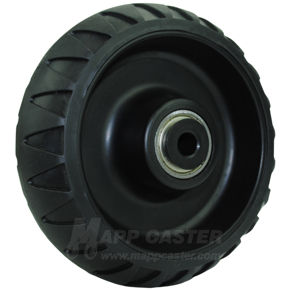 Black rubber all terrain style wheel with precision ball bearing for stryker stretchers