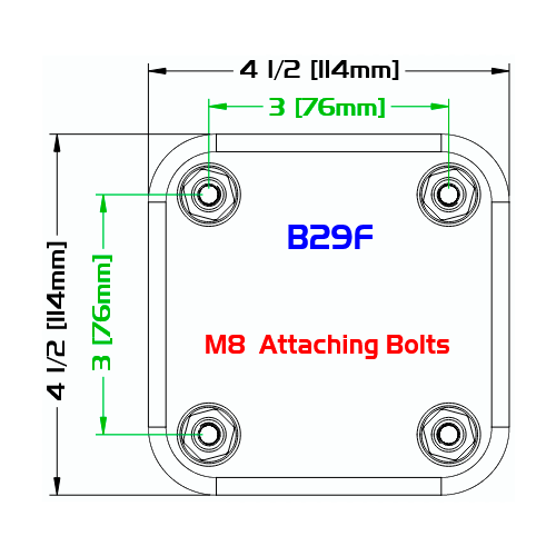 2-3/8" Dual Wheel Glass Filled Nylon Wheel Swivel Caster, 114mm x 114mm (4-1/2" x 4-1/2") Top Plate -  1,750 lbs Capacity