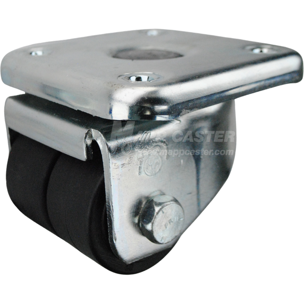 2-3/8" Dual Wheel Glass Filled Nylon Wheel Swivel Caster, 4-1/2" x 4-1/2" Top Plate -  1,750 lbs capacity