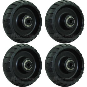 Set of 4 Black rubber all terrain style wheel with precision ball bearing for stryker stretchers
