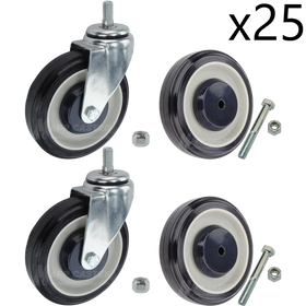 5 INCH SHOPPING CART WHEELS & CASTERS FOR 25 SHOPPING CARTS