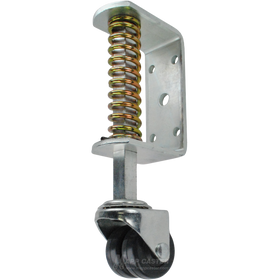 Spring Loaded Gate Caster Bracket (USA MADE) with 2" x 1-3/4" Rubber Wheel - Part # 5582-2C0020741ZNSR