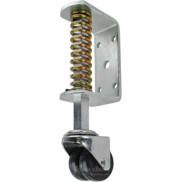 Spring Loaded Gate Caster Bracket (USA MADE) with 2" x 1-3/4" Rubber Wheel - Part # 5582-2C0020741ZNSR