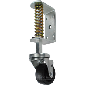 Spring Loaded Gate Caster Bracket with 3" x 1-1/4" Plastic Wheel - Part # 5582-3HDP