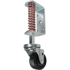 Spring Loaded Gate Caster Bracket with 3" x 1-1/4" Plastic Wheel - Part # 5882-3HDP