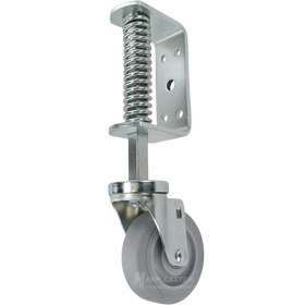 Spring Loaded Gate Caster Bracket with 4" x 1-1/4" Thermoplastic Rubber Wheel - Part # 5182-4MIR