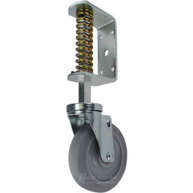 Spring Loaded Gate Caster Bracket with 5" x 1-1/4" Thermoplastic Rubber Wheel - Part # 5582-5MIR