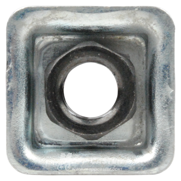 Bottom view of threaded adapter insert for square tubing