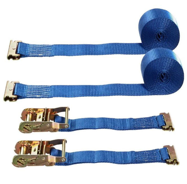 20 Foot Long Strap with E-Track Attachement & Ratchet can be used on all Rol-A-Lift models and helps keep your load in place and secure (Set of 2)