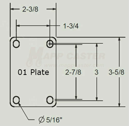 5" x 1-1/4" Thermoplastic Rubber Stainless Steel Rigid Caster - 250 Lbs Capacity