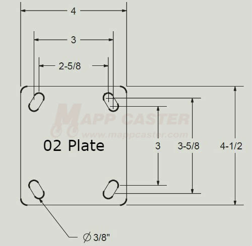 3" x 1-1/4" Black Polyurethane Rigid Caster - 300 Lbs Capacity