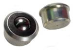 Heavy duty carbon steel ball transfer unit with a flange, designed for drop-in hole installation