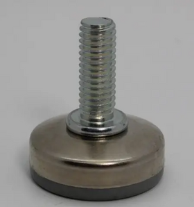 Grey rubber furniture glide with 1/4"-20 threaded stem