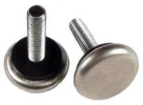 metal glides, 1-1/2" wide with 1-1/2" long threaded stem