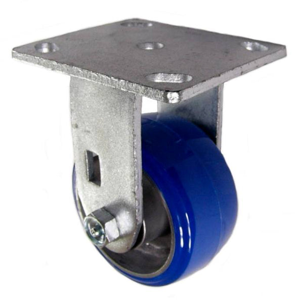 4" x 2" Polyurethane on Aluminum Wheel Stainless Steel Rigid Caster - 750 Lbs Capacity