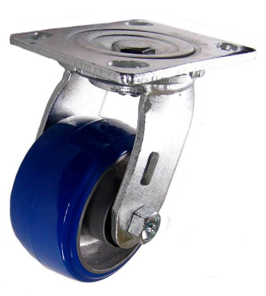 4" x 2" Polyurethane on Aluminum Wheel Stainless Steel Swivel Caster - 750 Lbs Capacity