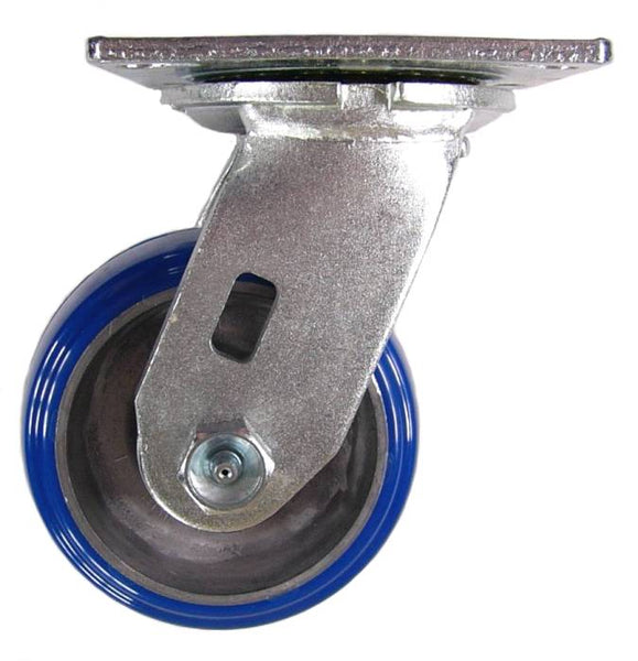 4" x 2" Polyurethane on Aluminum Wheel Stainless Steel Swivel Caster - 750 Lbs Capacity