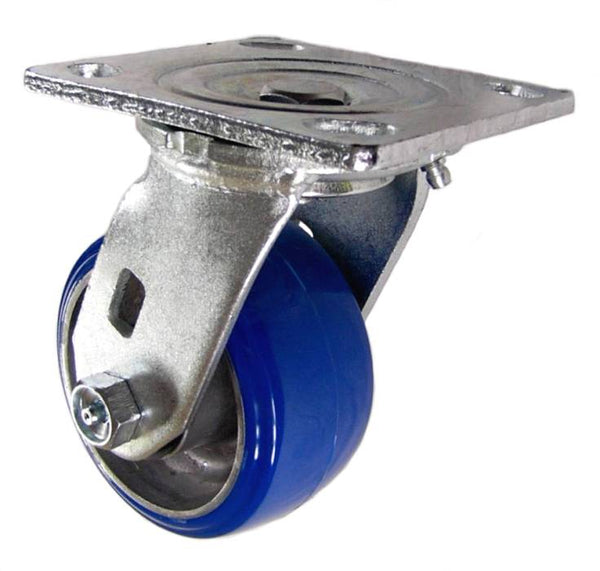4" x 2" Polyurethane on Aluminum Wheel Stainless Steel Swivel Caster - 750 Lbs Capacity