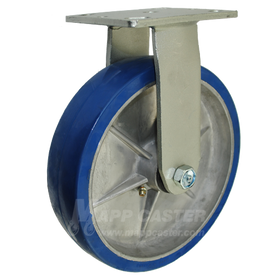 8" x 2" Polyurethane on Aluminum Wheel Rigid Caster - 1,250 Lbs Capacity