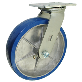 8" x 2" Polyurethane on Aluminum Wheel Swivel Caster - 1,250 Lbs Capacity