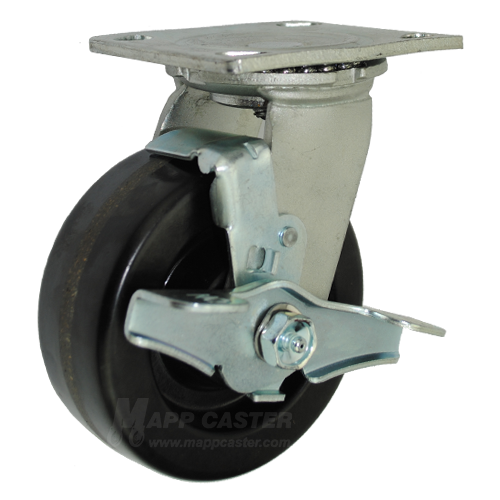 5" x 2" Heavy Duty Phenolic BBQ Casters, 4000 lbs Total Capacity