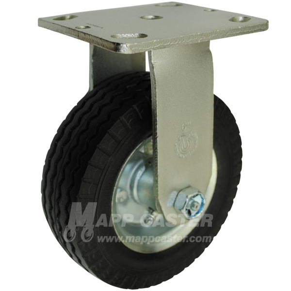 6" x 2" Ever-Roll (Flat Free) Rigid Caster - 150 Lbs Capacity