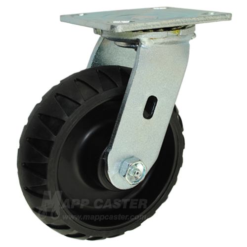 146RTPR620S 6" x 2" Rugged Thermoplastic Rubber Wheel Swivel Caster 550 LBS CAPACITY 