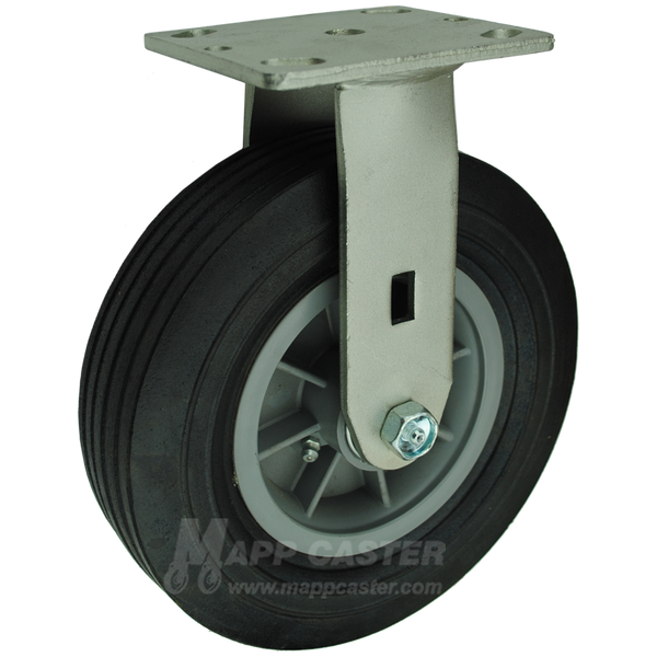 8" x 2" Eco-Rubber (Flat Free) Wheel Rigid Caster - 450 Lbs 146SNBB820R 