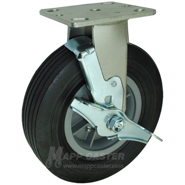 8" x 2" Semi-Pneumatic (Air) Wheel Swivel Caster with Brake - 450 Lbs Capacity 146SNBB820RB