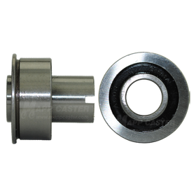 Maintenance free ball bearings with a 1/2 inch inner diameter, designed for 2 inch wide caster wheels 