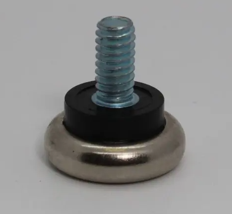 Metal base glide with a 1/4"-20 x 1/2" threaded stem