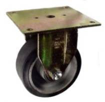 8" x 2" Rubber on Aluminum Wheel ER Rigid Caster - 500 Lbs Capacity