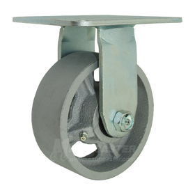 5" x 2" Cast Iron Wheel Rigid Caster with 5" x 5-1/2" Top Plate - 1200 Lbs Capacity