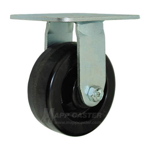 5" x 2" Phenolic Wheel Rigid Caster with 5" x 5-1/2" Top Plate - 1,000 Lbs Capacity