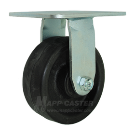 5" x 2" High Temp Nylon Wheel Rigid Caster with 5" x 5-1/2" Top Plate - 1000 Lbs Capacity