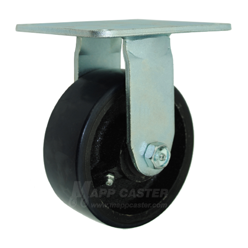 5" x 2" Polyurethane on Iron Wheel Rigid Caster with 5" x 5-1/2" Top Plate - 1,300 Lbs Capacity