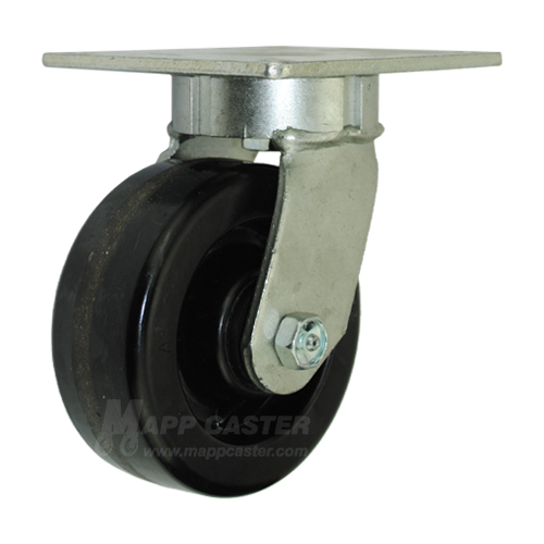 5" x 2" Phenolic Wheel Swivel Caster with 5" x 5-1/2" Top Plate - 1,000 Lbs Capacity
