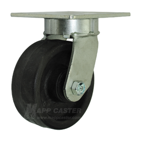 5" x 2" High Temp Nylon Wheel Swivel Caster with 5" x 5-1/2" Top Plate - 1000 Lbs Capacity