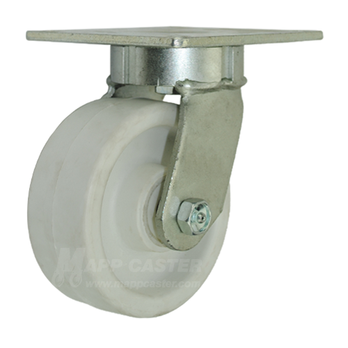5" x 2" Retort Wheel Swivel Caster with 5" x 5-1/2" Top Plate - 650 Lbs Capacity