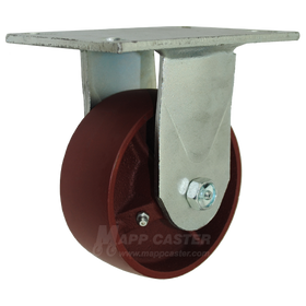 5" x 2" Ductile Steel Wheel Rigid Caster with 6-1/4" x 4-1/2" Top Plate - 1500 Lbs Capacity