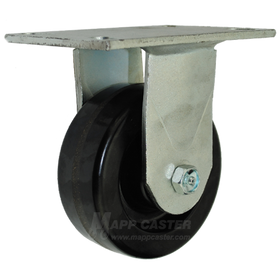 5" x 2" Phenolic Wheel Rigid Caster with 6-1/4" x 4-1/2" Top Plate - 1,000 Lbs Capacity