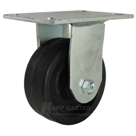 5" x 2" High Temp Nylon Wheel Rigid Caster with 6-1/4" x 4-1/2" Top Plate - 1000 Lbs Capacity